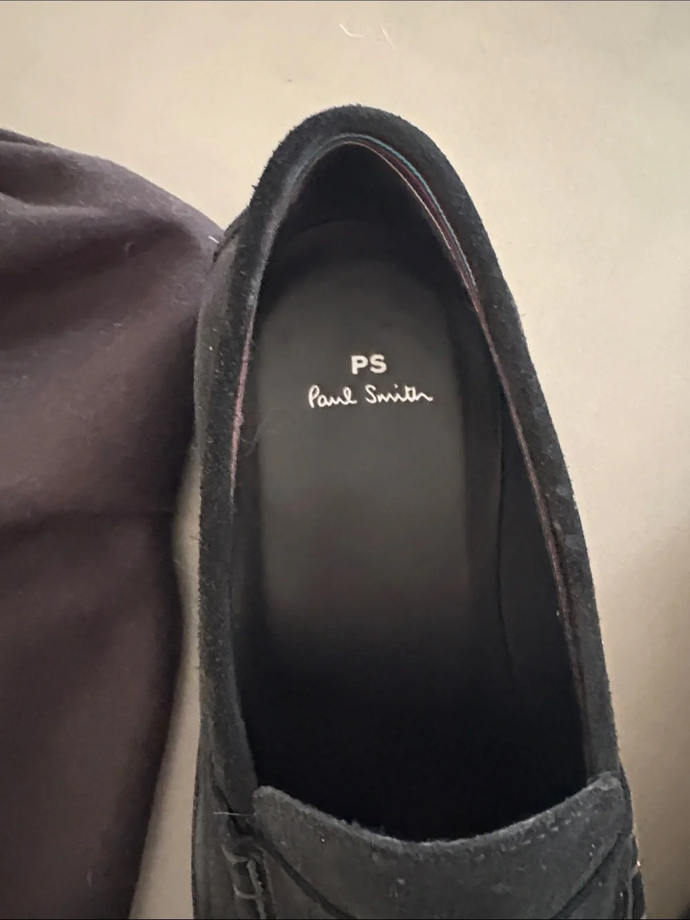 PS Paul Smith Black Suede Penny Loafers with Lug Sole